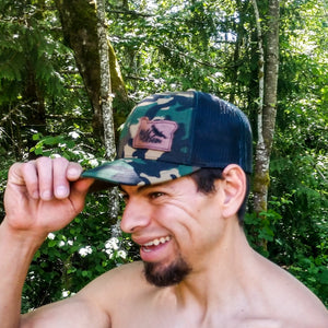 Wild for Oregon Leather Patch Camo Hat