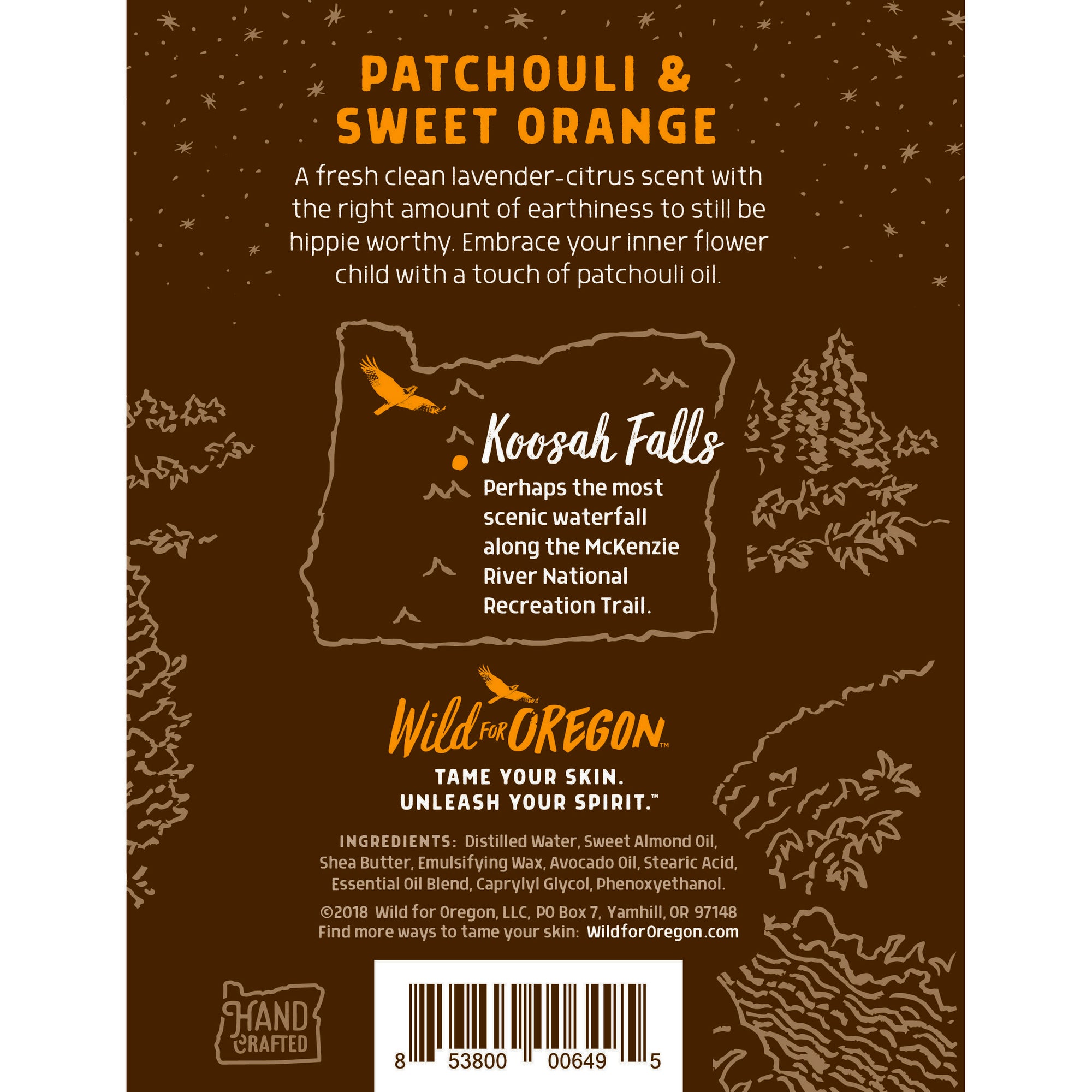 Koosah Falls Sweet Orange & Patchouli | Body Lotion | Moisturizing